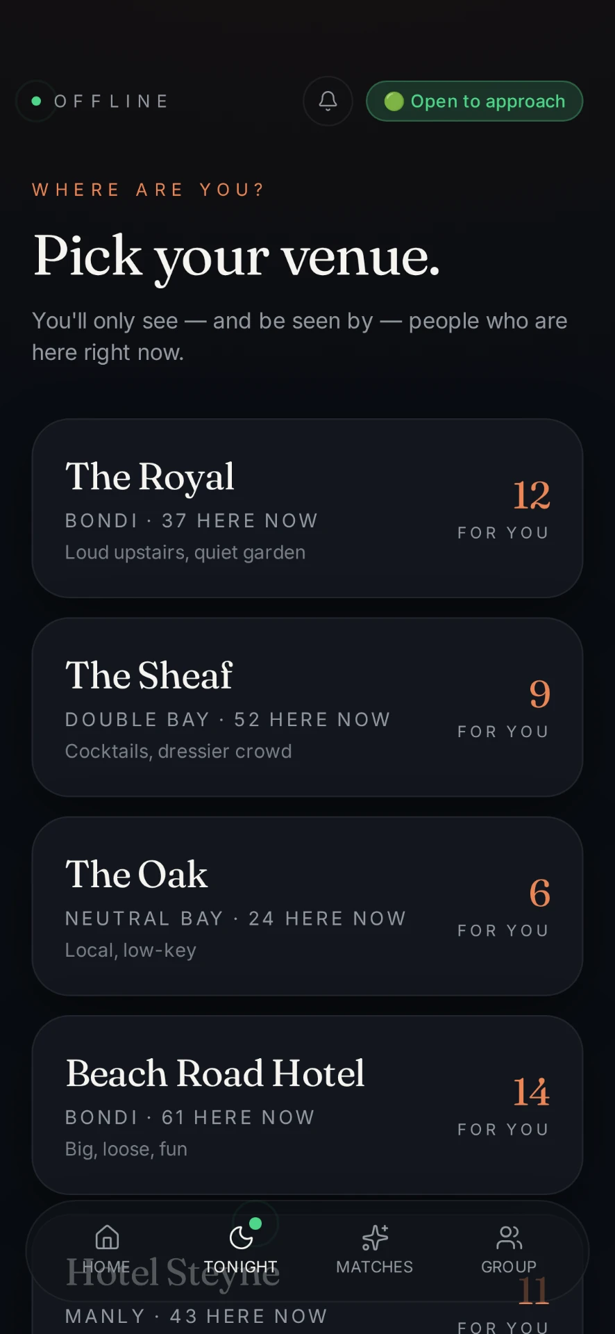 Check in to a venue