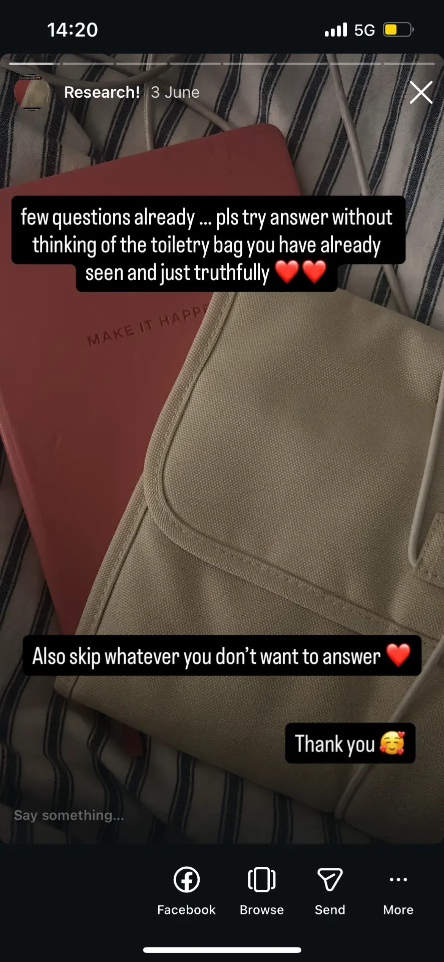 Question posted to story