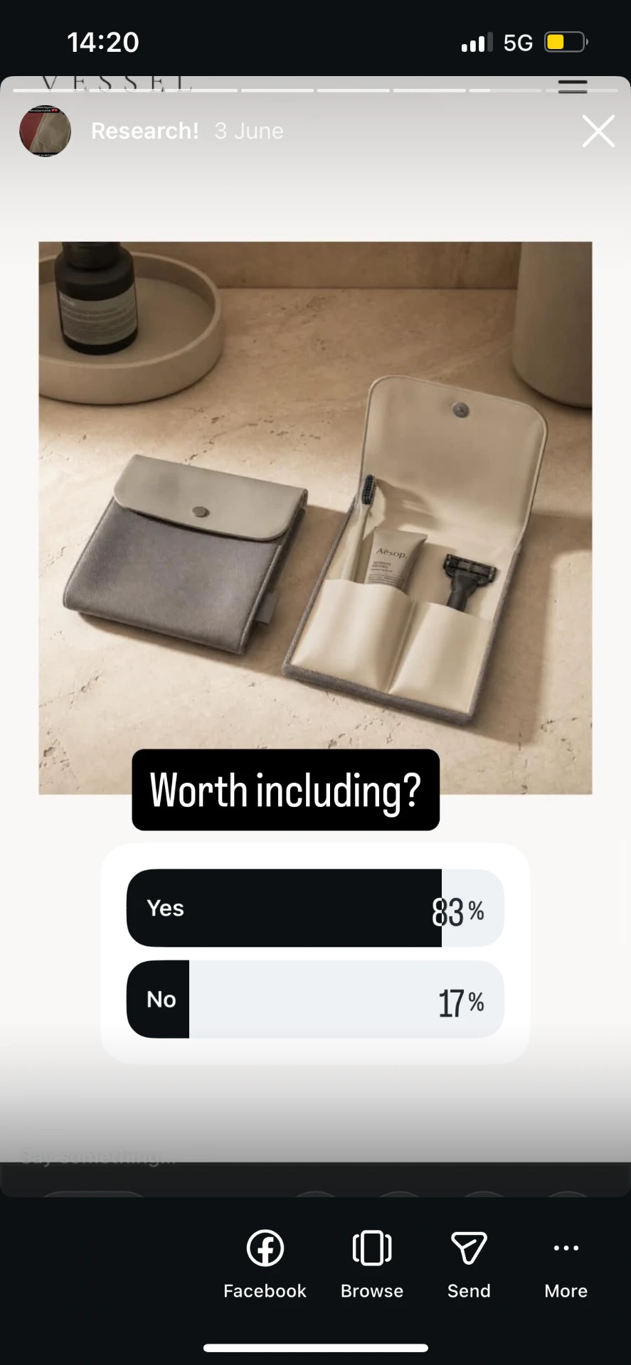 Hygiene pouch tested with the same audience